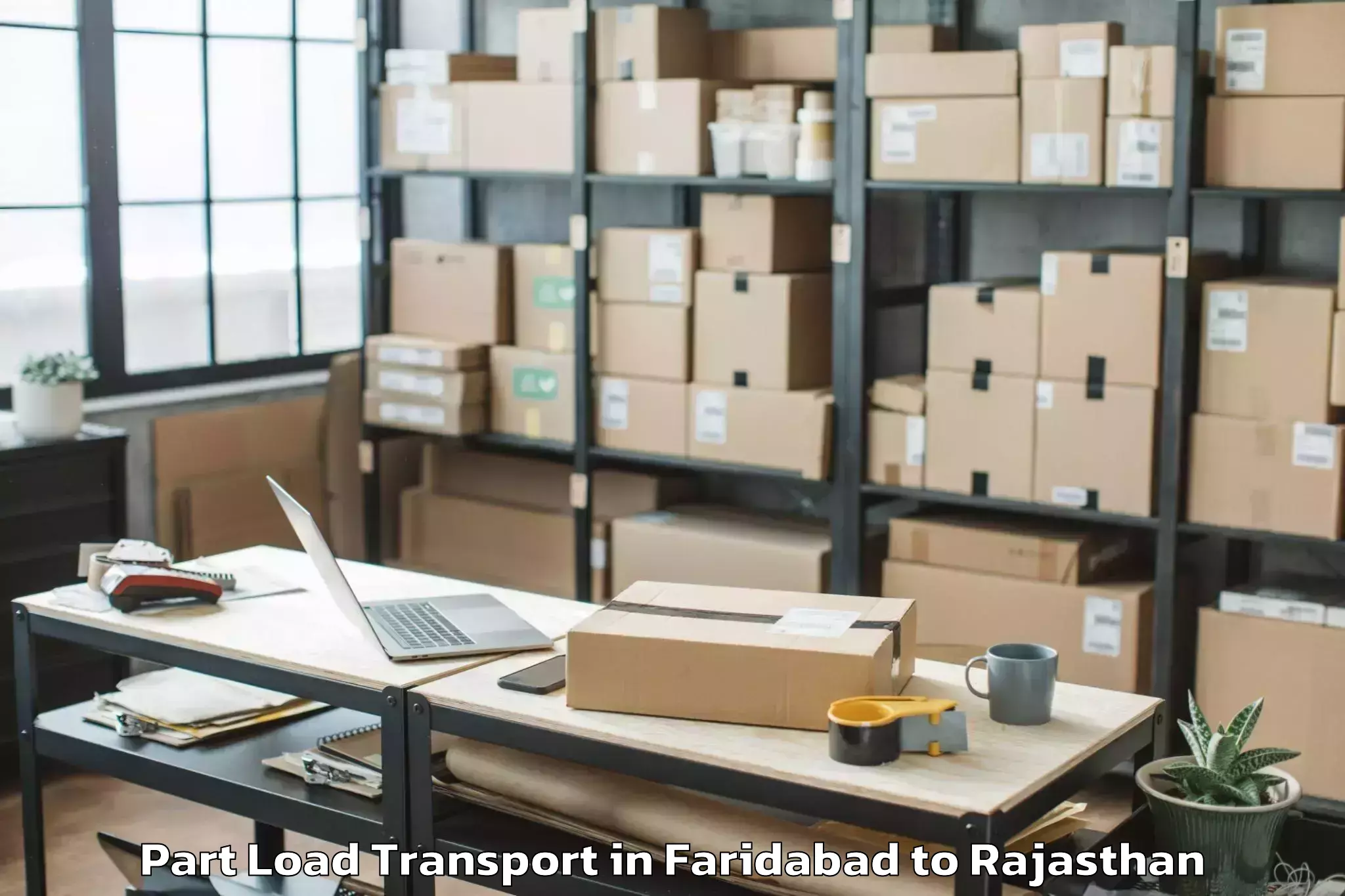 Book Faridabad to Gangapur Bhilwara Part Load Transport